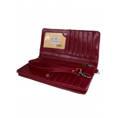 На фото 2 - Маленький кошелёк-клатч из мягкой искусственной кожи, цвет красный