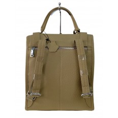 На фото 3 - Женский рюкзак из натуральной кожи, цвет бежевый