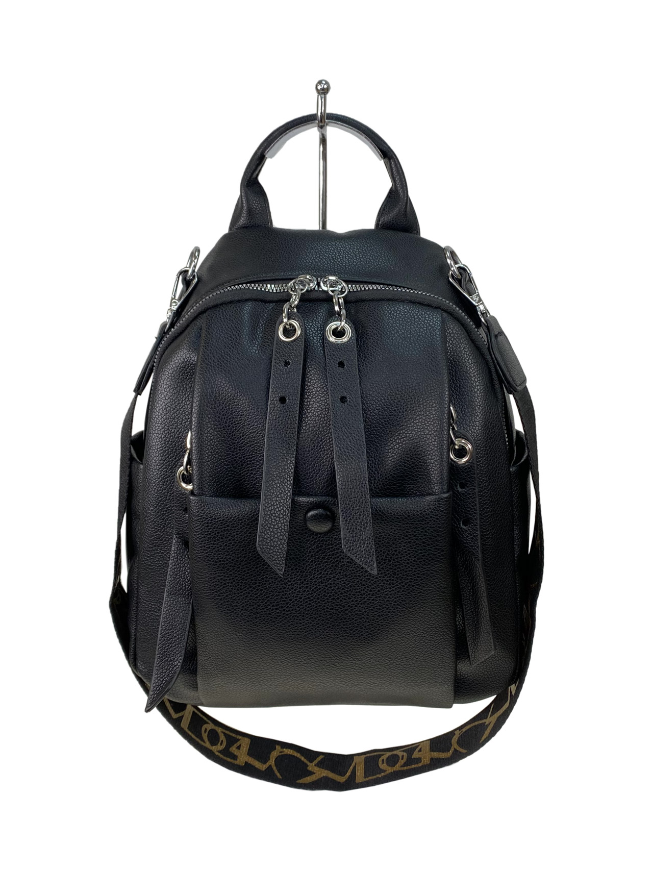 На фото 3 - Женский рюкзак   из искусственной кожи, цвет черный