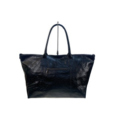 На фото 1 - Женская сумка из натуральной кожи, цвет черный