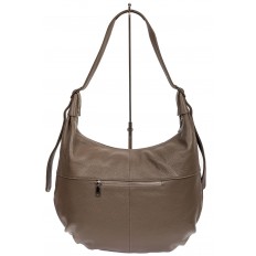 На фото 3 - Мягкая женская сумка хобо из натуральной кожи, цвет серый