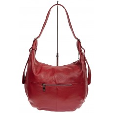 На фото 3 - Мягкая женская сумка хобо из натуральной кожи, цвет бордовый