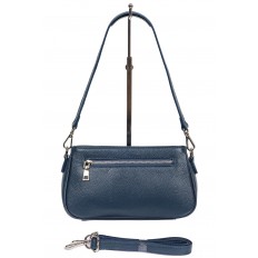 На фото 3 - Кожаная женская сумка-багет, цвет тёмно-синий