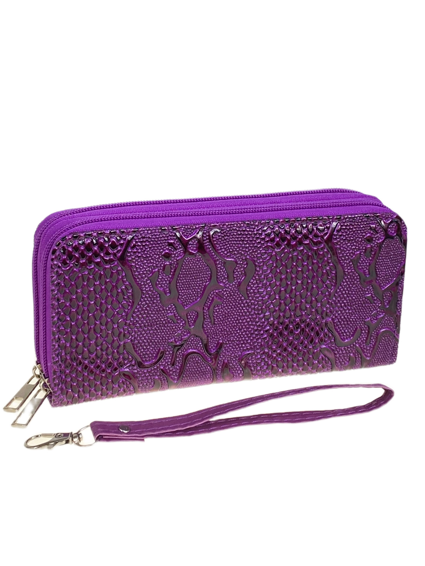 На фото 1 -  Женское портмоне из искусственной кожи, цвет фиолетовый