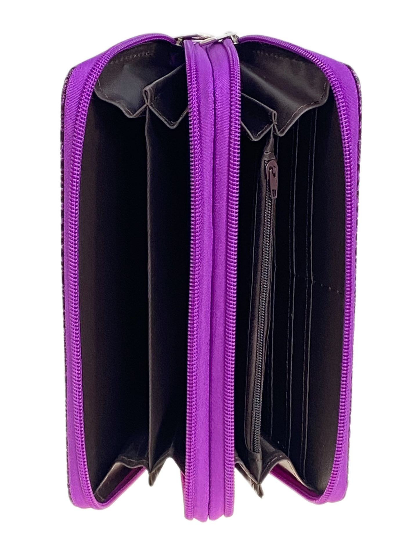 На фото 2 -  Женское портмоне из искусственной кожи, цвет фиолетовый
