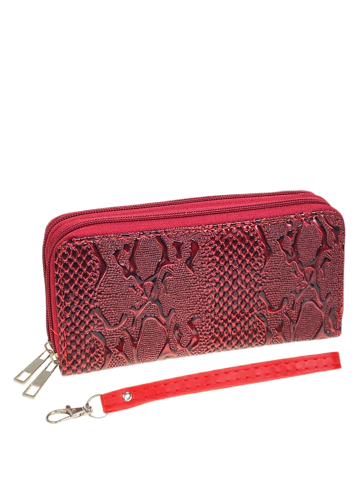 На фото 1 -  Женское портмоне из искусственной кожи, цвет красный