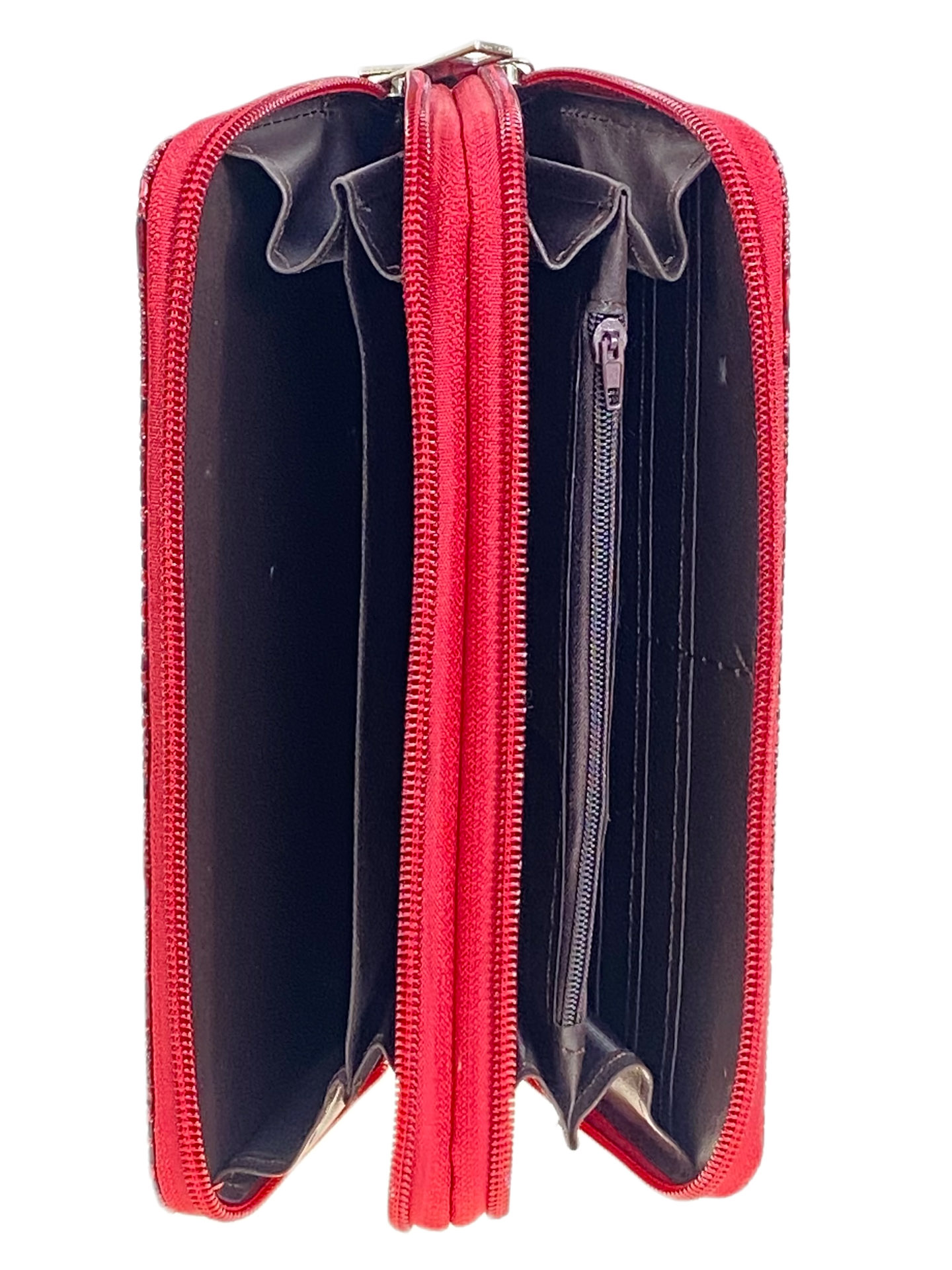 На фото 2 -  Женское портмоне из искусственной кожи, цвет красный