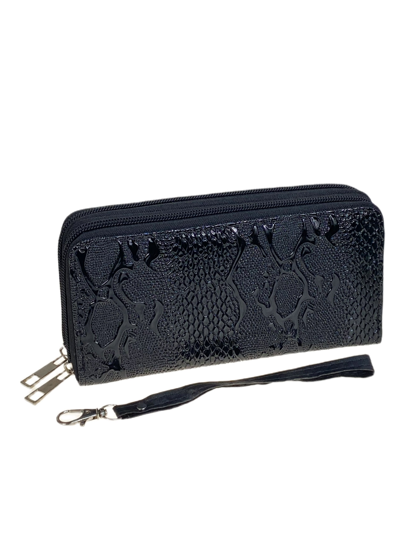 На фото 1 -  Женское портмоне из искусственной кожи, цвет черный