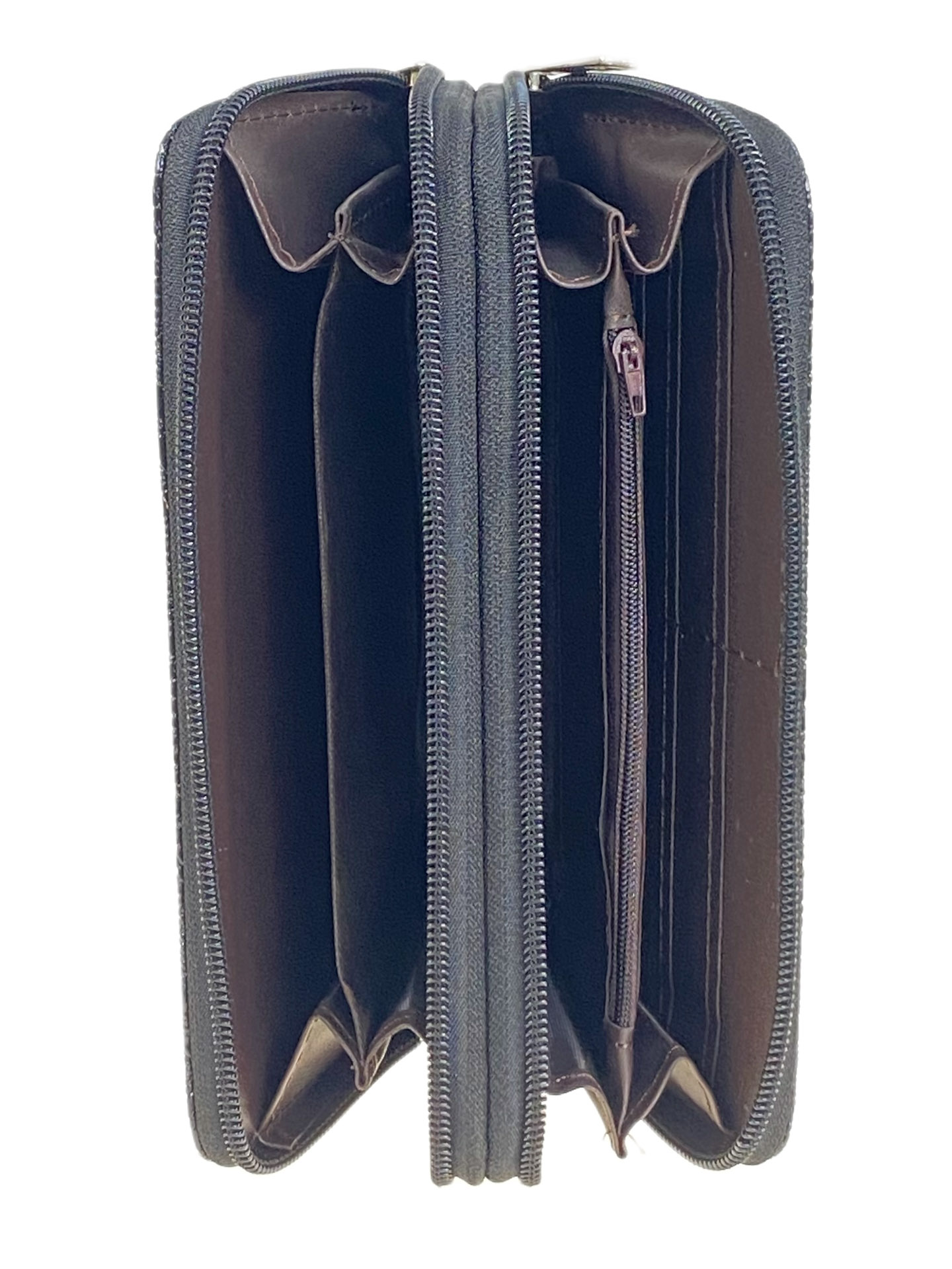 На фото 2 -  Женское портмоне из искусственной кожи, цвет черный