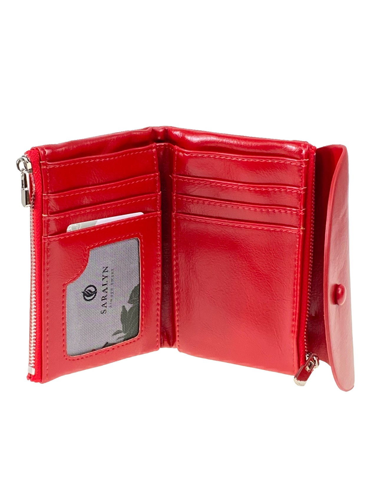 На фото 2 - Женский кошелек из искусственной кожи, цвет красный