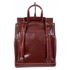 На фото 3 - Женская сумка-рюкзак из натуральной кожи, цвет тёмно-бордовый