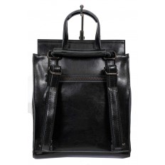 На фото 3 - Женская сумка-рюкзак из натуральной кожи, цвет чёрный