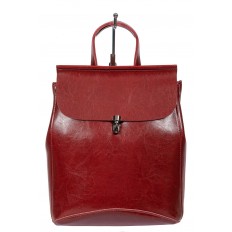 На фото 2 - Женская сумка-рюкзак из натуральной кожи, цвет бордо