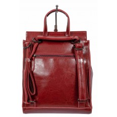 На фото 3 - Женская сумка-рюкзак из натуральной кожи, цвет бордо