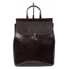 На фото 2 - Женская сумка-рюкзак из натуральной кожи, цвет шоколад 