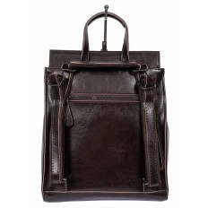 На фото 3 - Женская сумка-рюкзак из натуральной кожи, цвет шоколад 