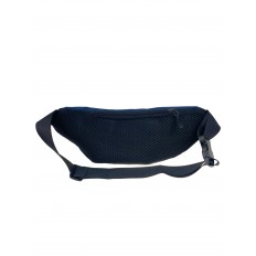 На фото 2 - Мужская поясная сумка из текстиля, цвет черный/синий