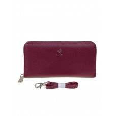 На фото 1 - Женское портмоне из искусственной кожи, цвет бордовый