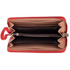 На фото 2 - Женский кошелёк-клатч из фактурной искусственной кожи, цвет красный