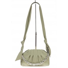 На фото 2 - Мягкая женская сумка из искусственной кожи, цвет  оливковый