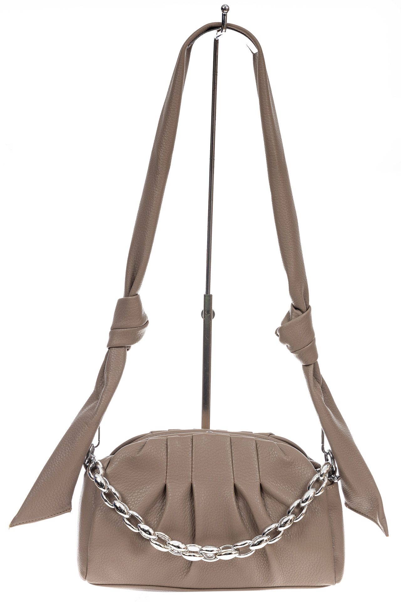 На фото 2 - Мягкая женская сумка из искусственной кожи, цвет  коричневый