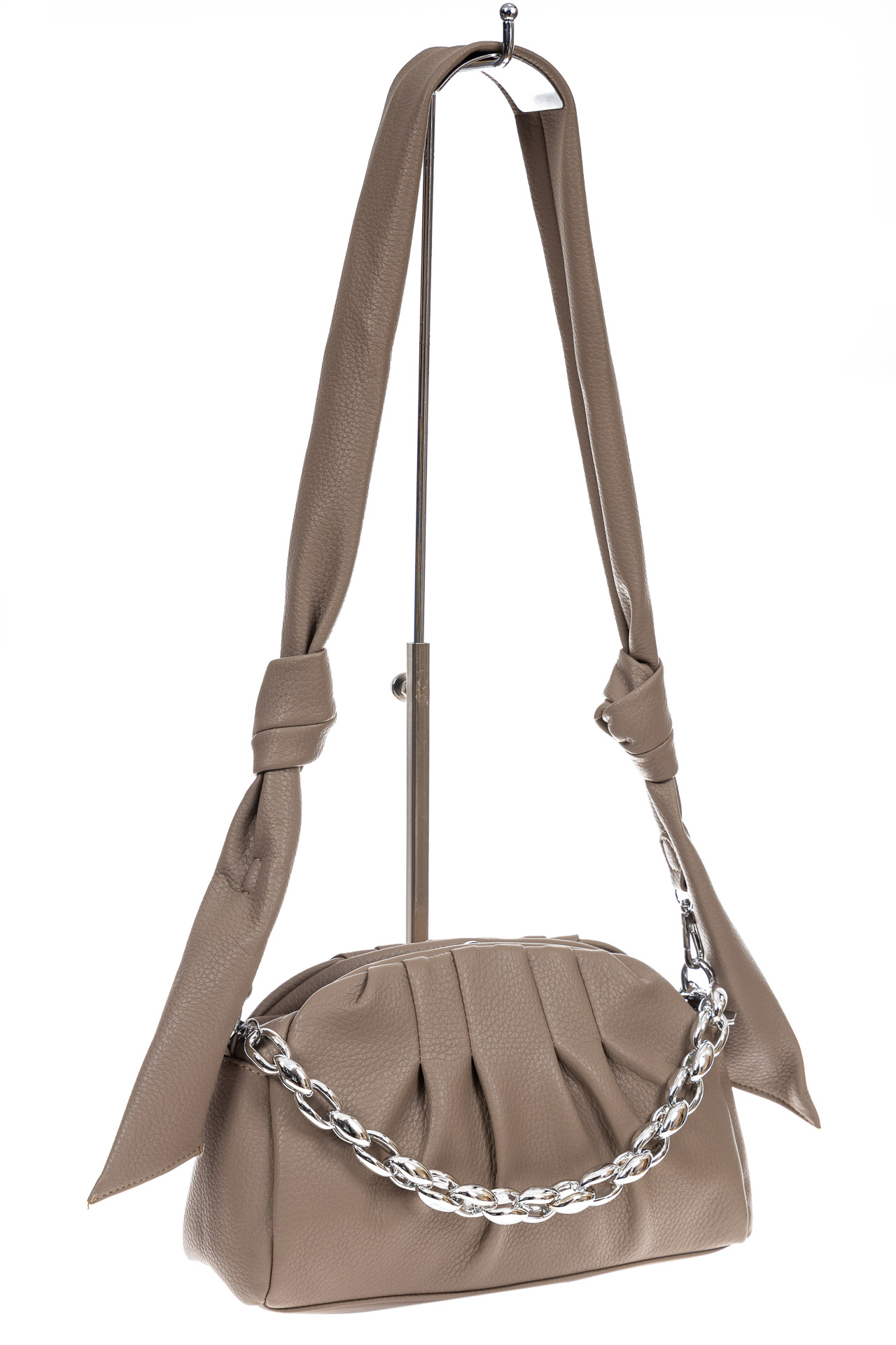 На фото 3 - Мягкая женская сумка из искусственной кожи, цвет  коричневый