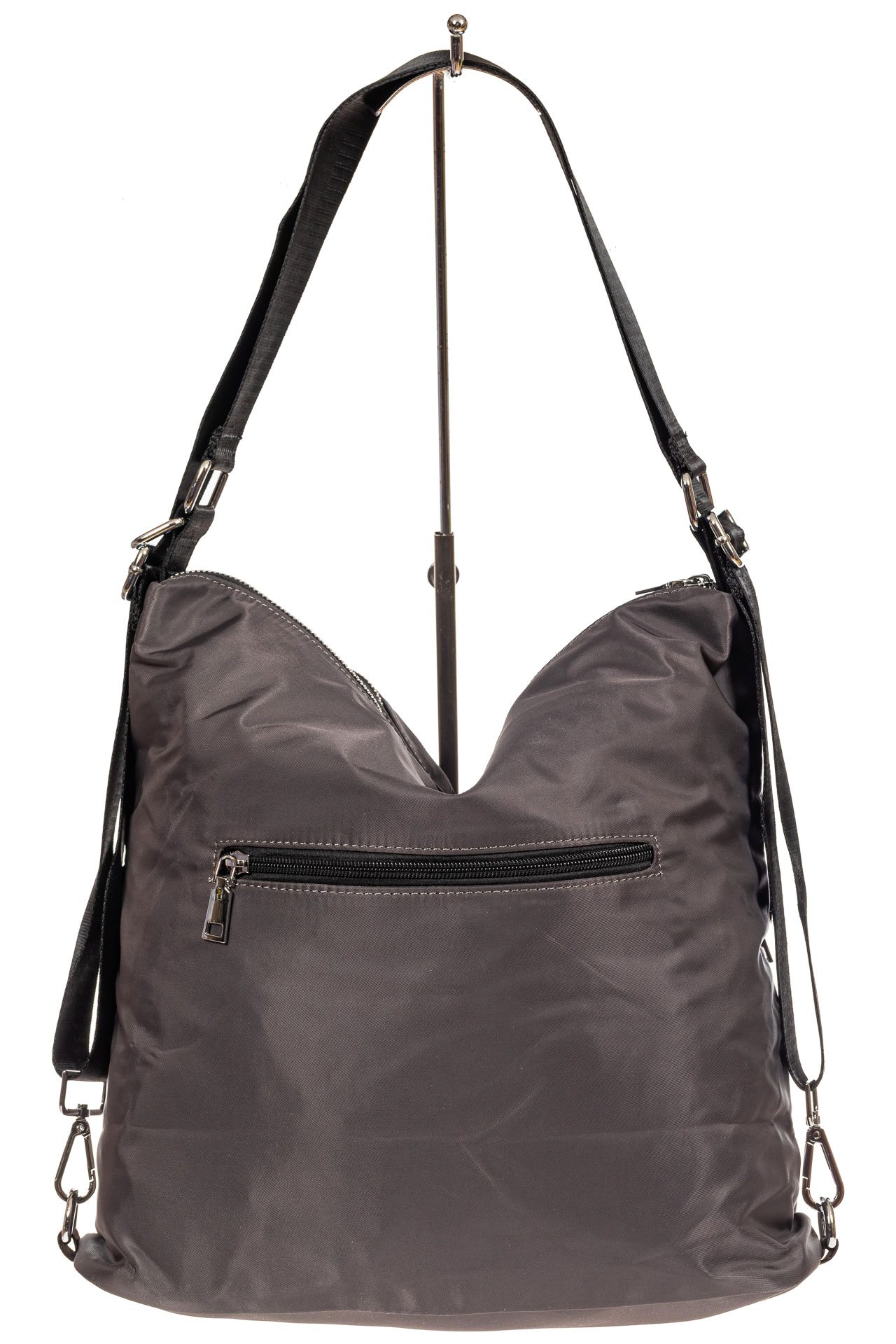 На фото 3 - Женская текстильная сумка - рюкзак, серый