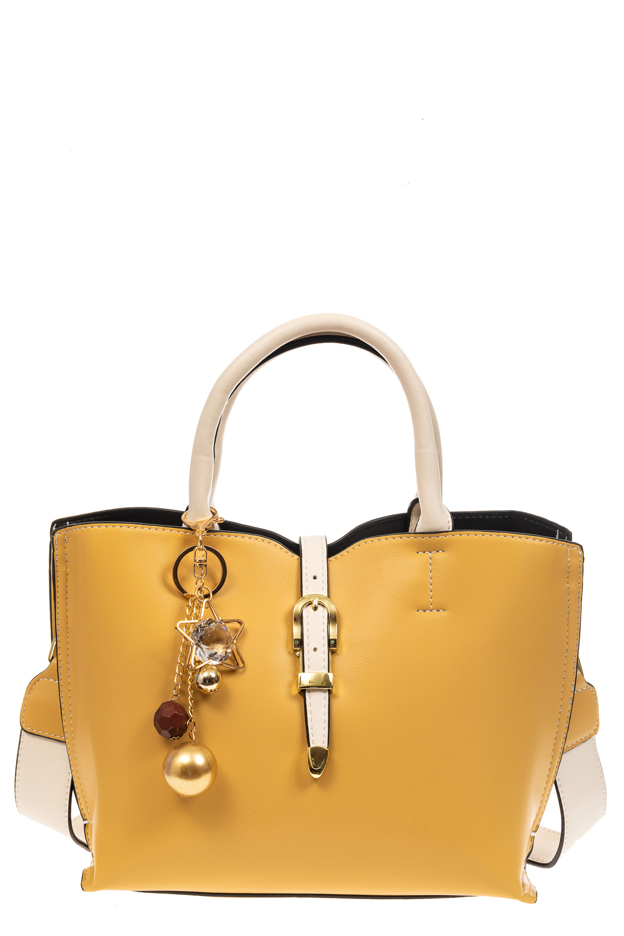 На фото 2 - Женская сумка тоут из искусственной кожи (экокожи), цвет желтый