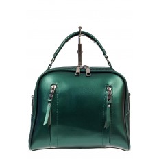 На фото 2 - Женская сумка-купол из искусственной кожи, цвет перламутровый зелёный