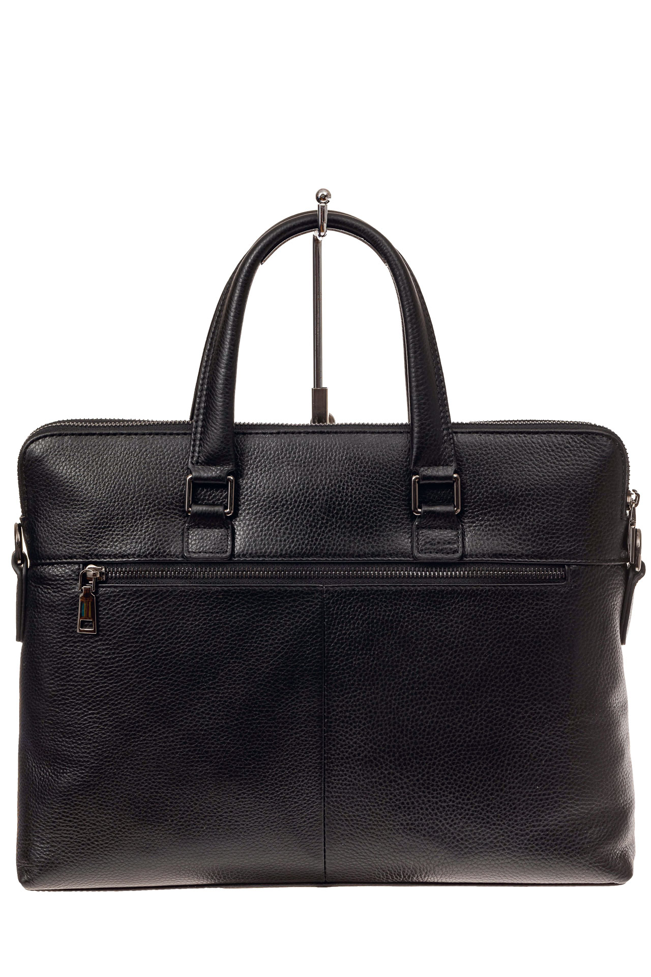 На фото 3 - Мужская сумка-папка из натуральной кожи, цвет черный
