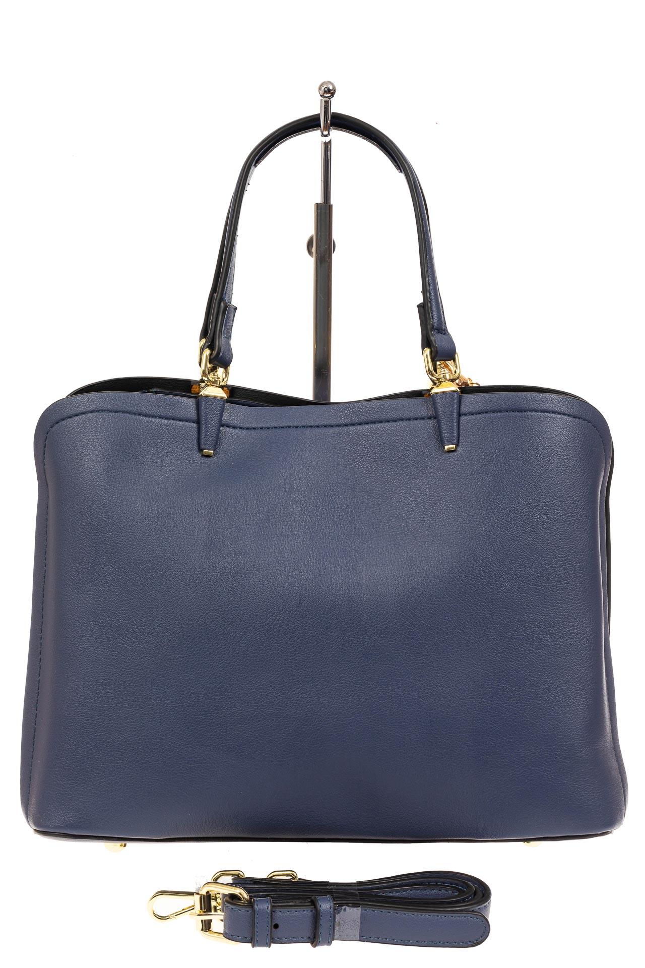 На фото 3 - Женская сумка тоут из искусственной кожи, цвет синий