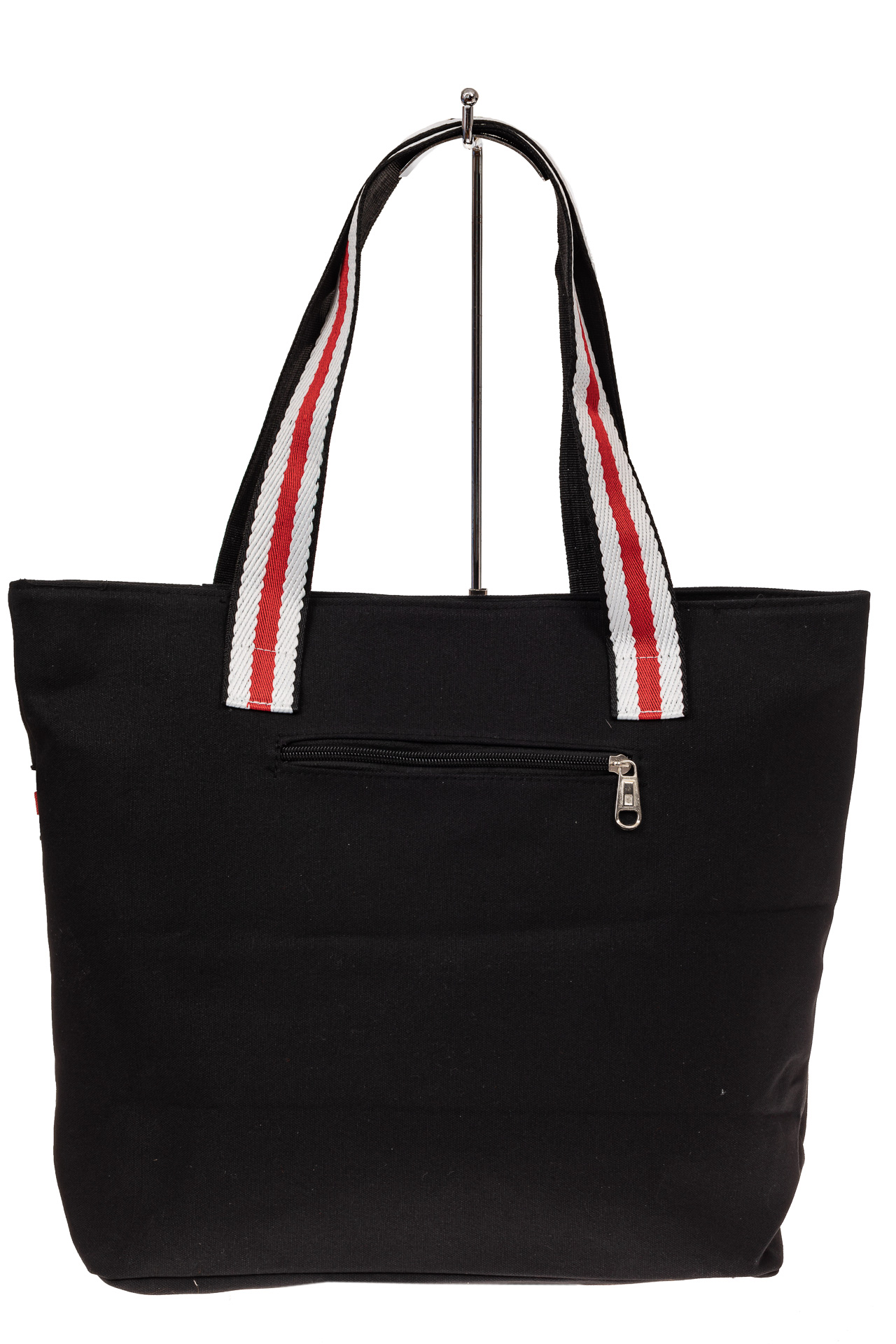 На фото 2 - Большая пляжная сумка из текстиля, цвет черный