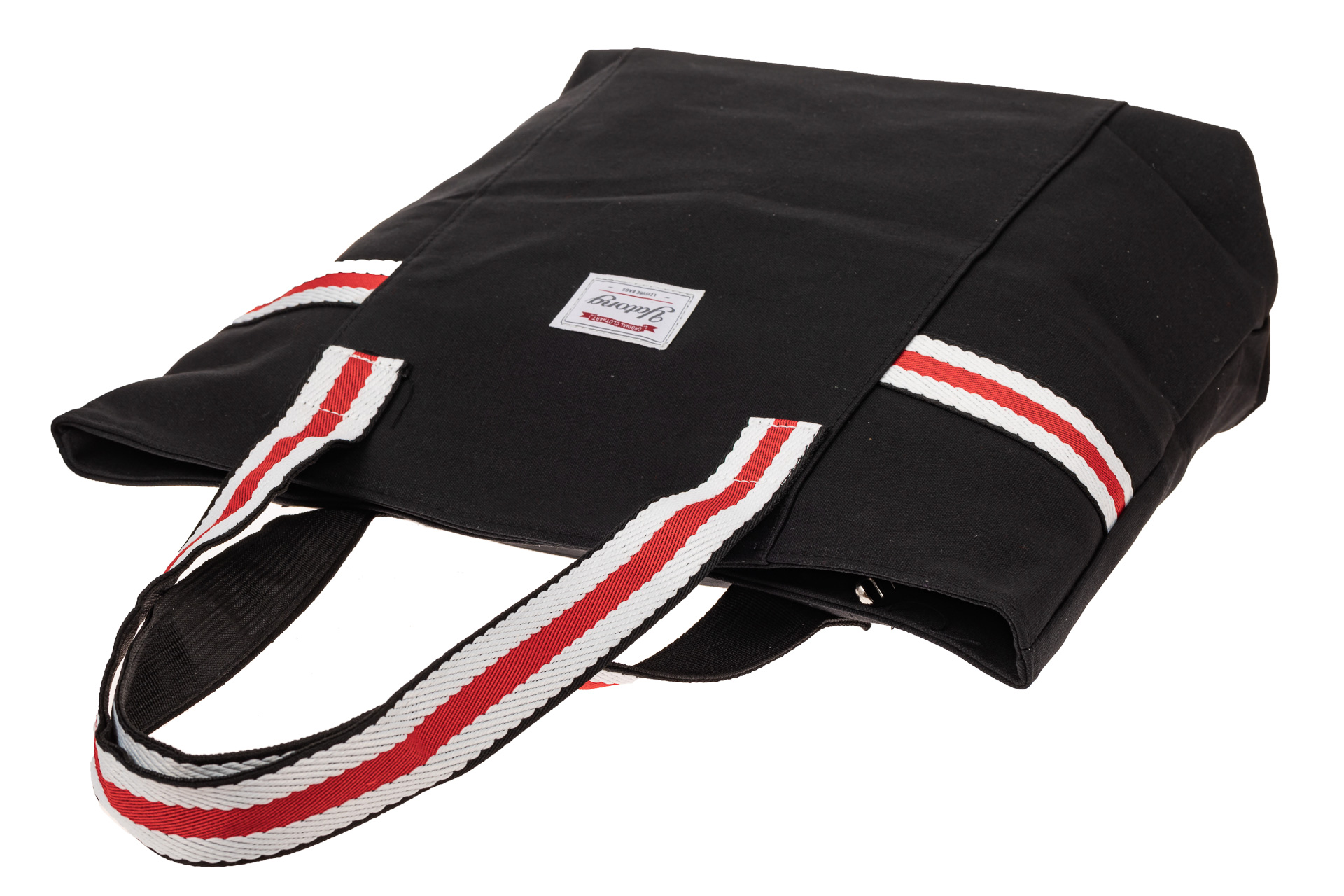 На фото 3 - Большая пляжная сумка из текстиля, цвет черный