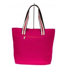 На фото 2 - Большая пляжная сумка из текстиля, цвет розовый