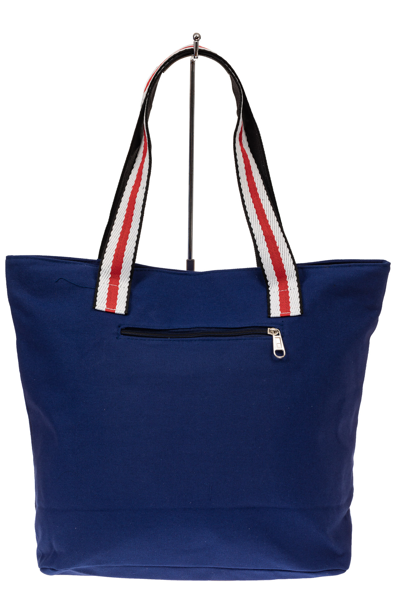На фото 2 - Большая пляжная сумка из текстиля, цвет синий