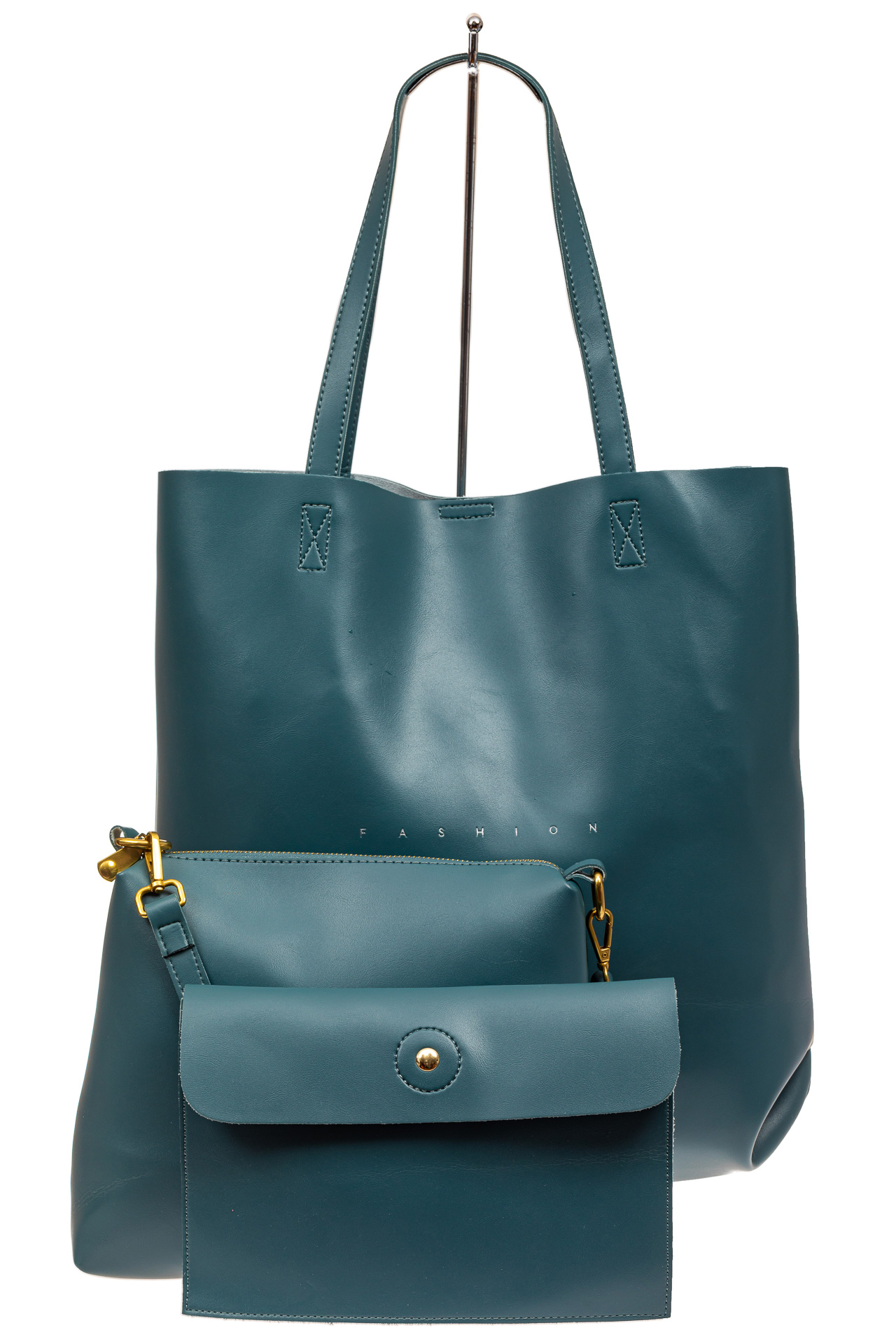 На фото 2 - Набор сумок из искусственной кожи, цвет голубой