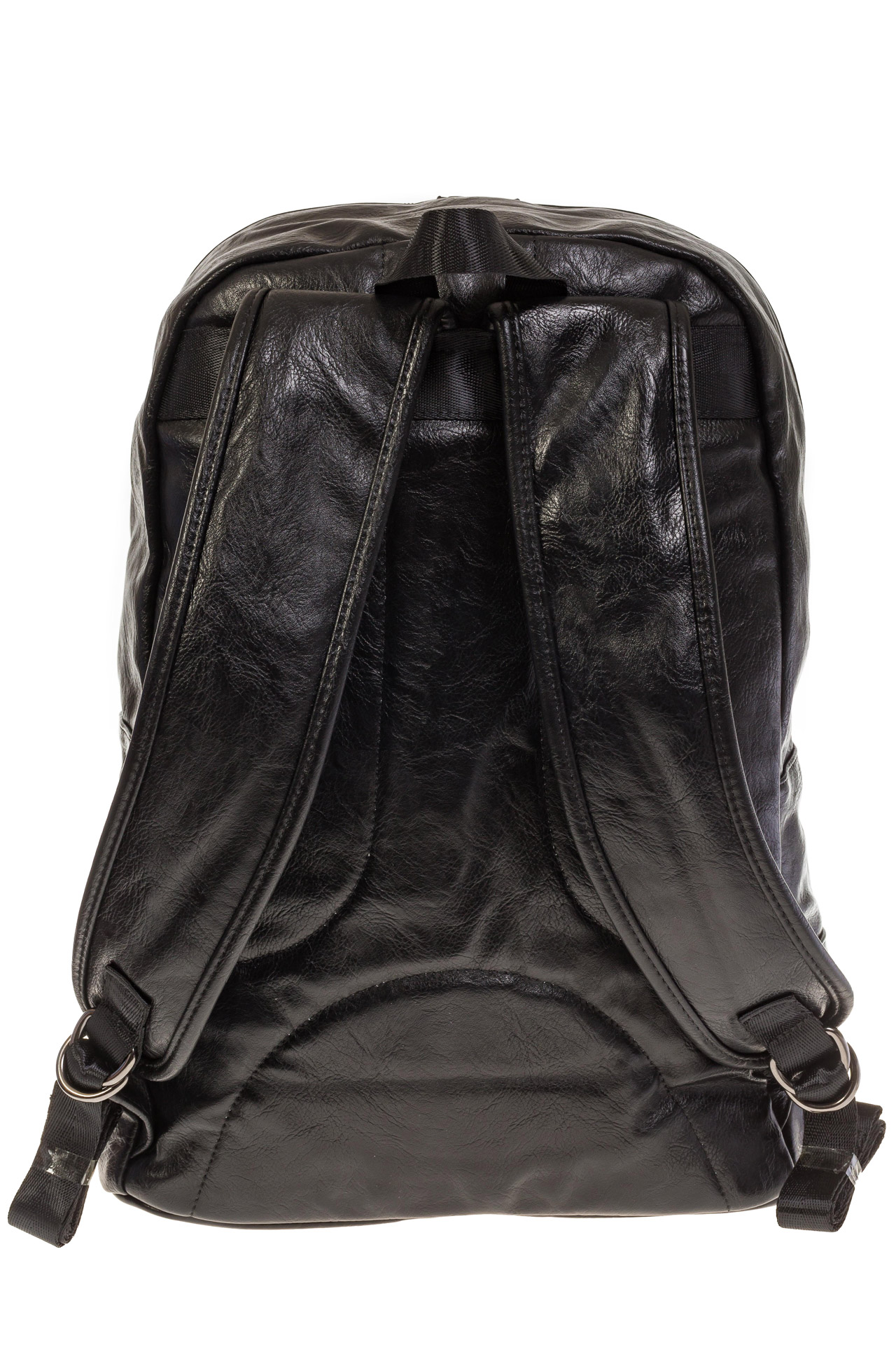 На фото 3 - Мужской рюкзак из искусственной кожи черного цвета