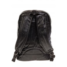 На фото 3 - Мужской рюкзак из искусственной кожи черного цвета