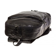 На фото 4 - Мужской рюкзак из искусственной кожи черного цвета