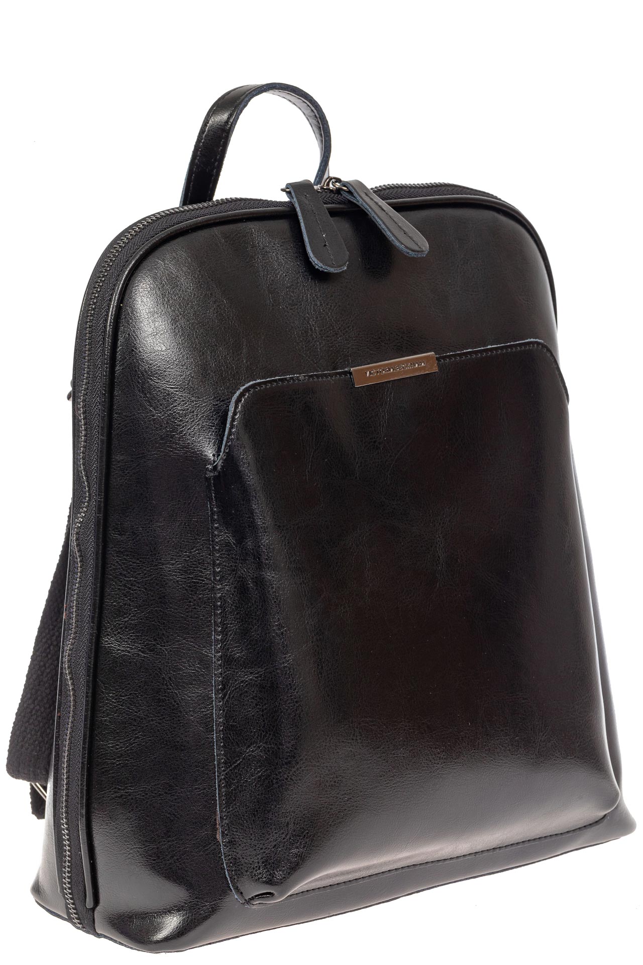 На фото 1 - Женский рюкзак из натуральной кожи, цвет чёрный