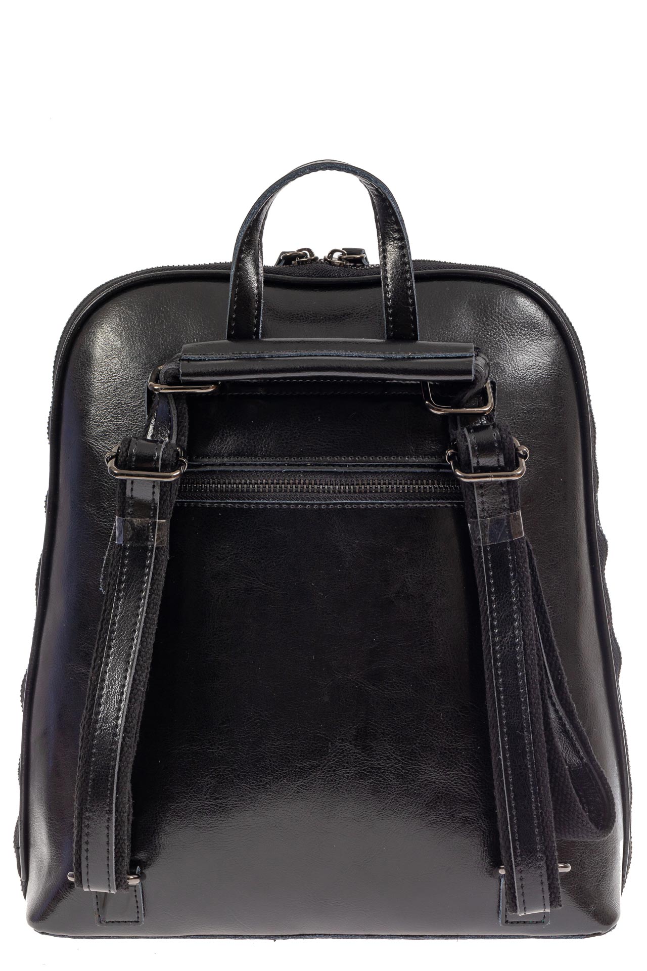 На фото 3 - Женский рюкзак из натуральной кожи, цвет чёрный