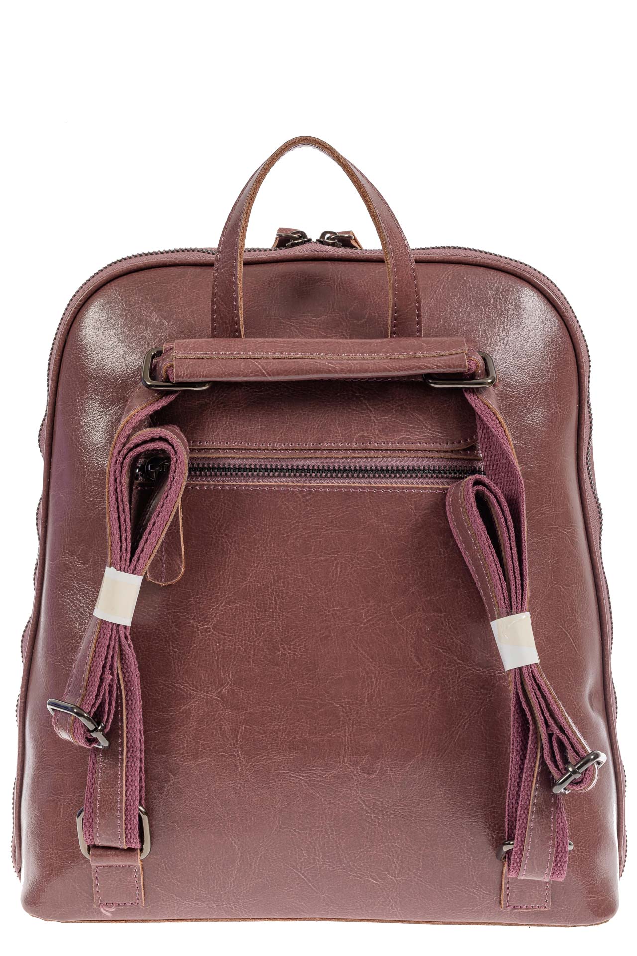 На фото 3 - Женский рюкзак из натуральной кожи, цвет пудра