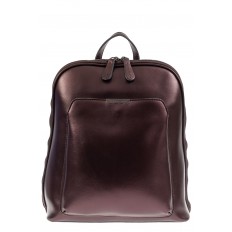 На фото 2 - Женский рюкзак из натуральной кожи, цвет бронза