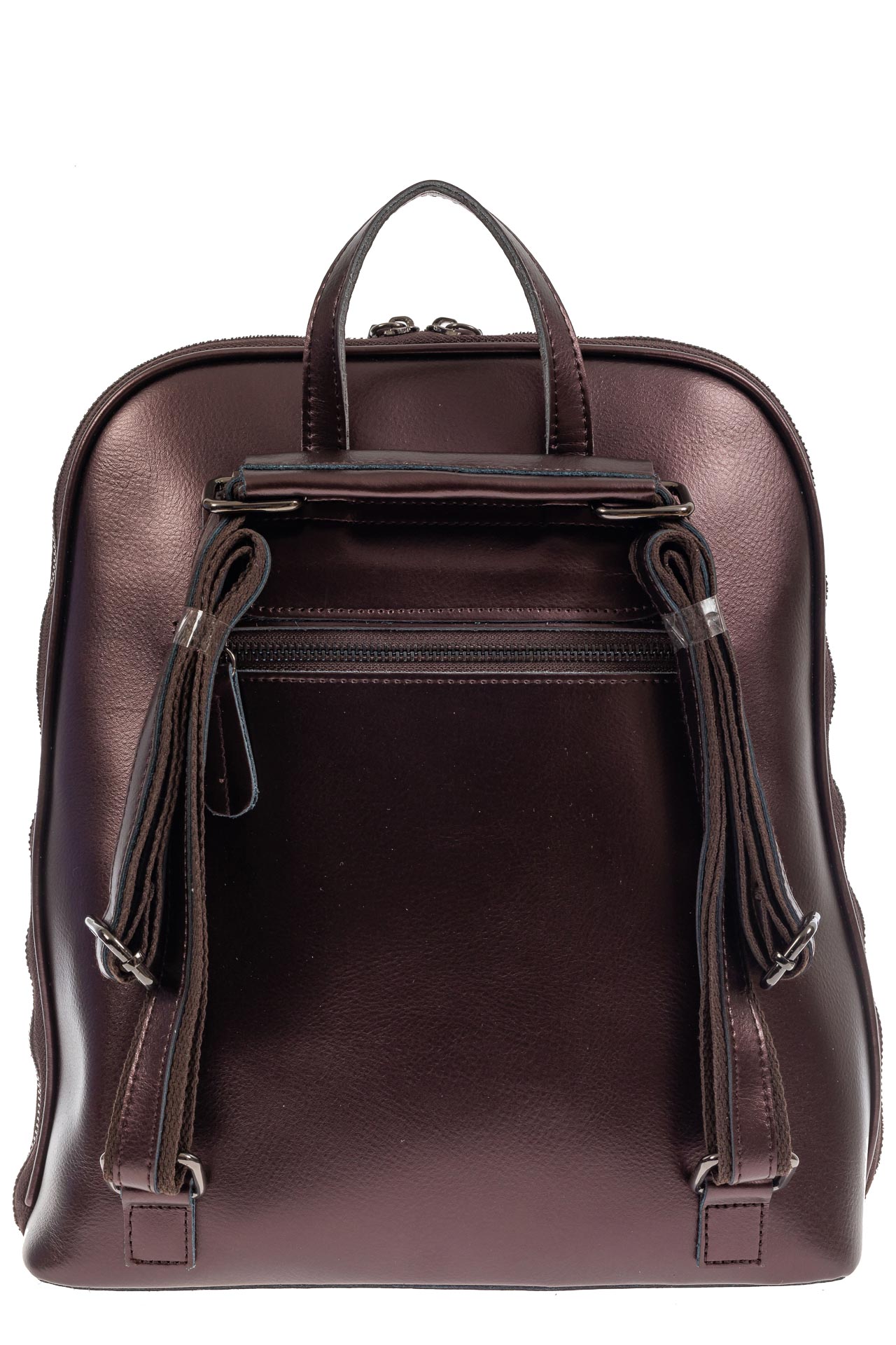 На фото 3 - Женский рюкзак из натуральной кожи, цвет бронза