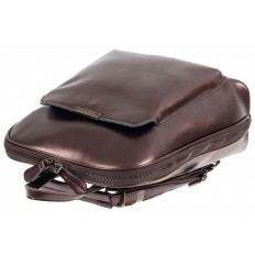 На фото 4 - Женский рюкзак из натуральной кожи, цвет бронза