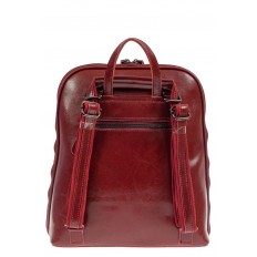 На фото 3 - Женский рюкзак из натуральной кожи, цвет красный