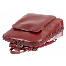 На фото 4 - Женский рюкзак из натуральной кожи, цвет красный