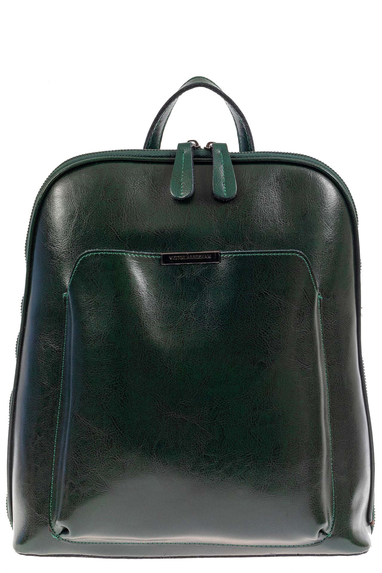 На фото 2 - Женский рюкзак из натуральной кожи, цвет зелёный