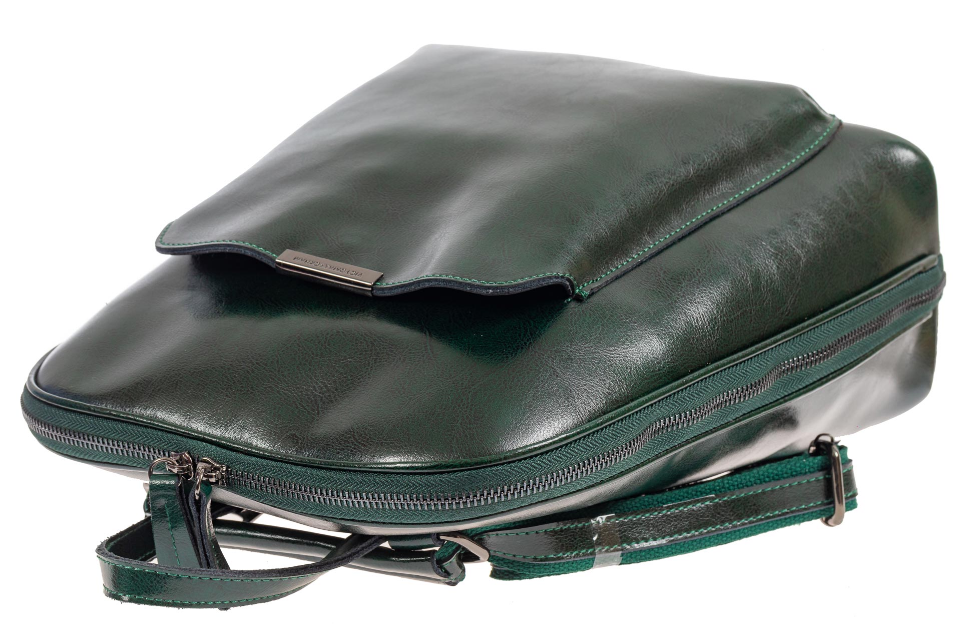 На фото 4 - Женский рюкзак из натуральной кожи, цвет зелёный