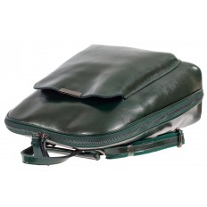 На фото 4 - Женский рюкзак из натуральной кожи, цвет зелёный